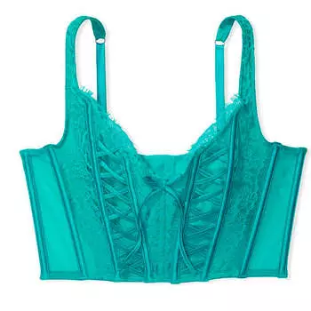 Корсетный топ без подкладки на шнуровке Victoria's Secret Dream Angels, бирюзовый