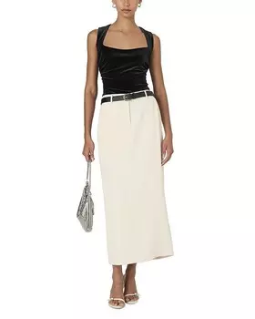 Корсетный топ из эластичного бархата FRENCH CONNECTION, черный