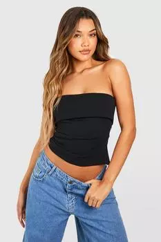 Корсетный топ из крепа-бандо scuba Boohoo, черный