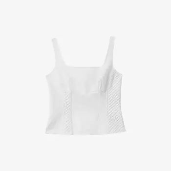 Корсетный топ из льна Mirabelle с квадратным вырезом Reiss, бежевый