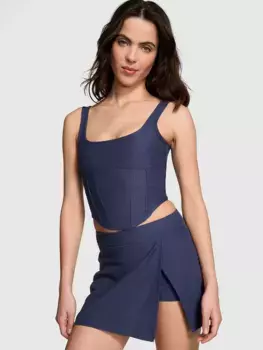 Корсетный топ из пике с завязками Pink, цвет Midnight Navy