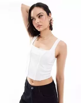 Корсетный топ Miss Selfridge кремового цвета