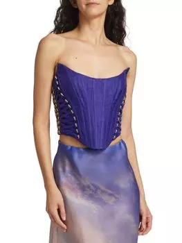 Корсетный топ на шнуровке Tama Zimmermann, цвет Ultramarine