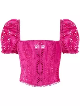 Корсетный топ Nivak английской вышивки Charo Ruiz Ibiza, розовый
