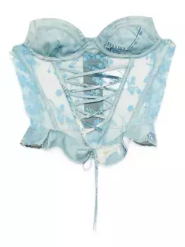 Корсетный топ с джинсовым принтом Andersson Bell, синий