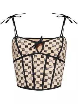 Корсетный топ с монограммой MISBHV, нейтральный