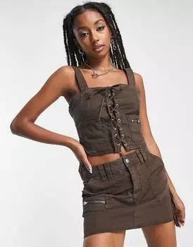 Корсетный топ с накладными карманами ASOS DESIGN