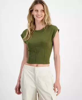 Корсетный топ с заниженными плечами для юниоров Madden Girl, серый