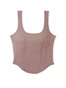 Корсетный топ с завязками Pink Bralettes & Bra Tops, цвет Iced Coffee