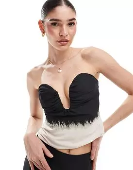 Корсетный топ со сборками и градиентным принтом ASOS DESIGN