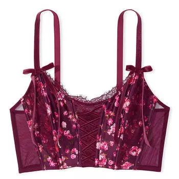 Корсетный топ Victoria's Secret Dream Angels Unlined Lace-Up, бордовый