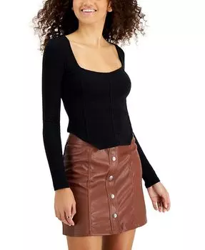 Корсетный топ в рубчик Just Polly, черный