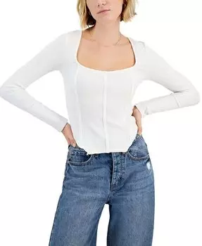 Корсетный топ в рубчик Just Polly, слоновая кость/кремовый