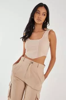 Корсетный жилет-топ Pink Vanilla, бежевый