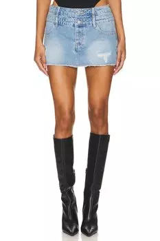 Кортни микро мини юбка Superdown, цвет light wash
