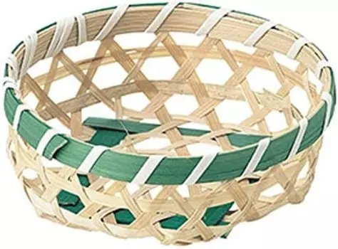 Корзина Chidorisangyou 27-01, натуральная, 3,5 x 3,5 x 1,4 дюйма (9 x 9 x 3,5 см), бамбуковая корзина Tidorisangyou, Natural