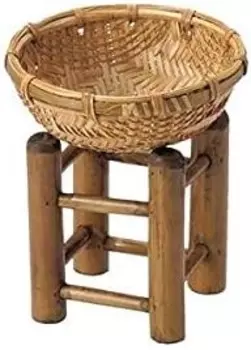 Корзина Chidorisangyou, коричневая, Корзина: 5,9 x В2,8 дюйма (15 x 7 см), Основание: Ш 3,9 x Г 3,9 x В 4,9 дюйма (10 Tidorisangyou, Brown (French Toast 19-1012Tcx)