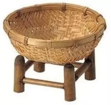 Корзина Chidorisangyou, коричневая, Корзина: 5,9 x В2,8 дюйма (15 x 7 см), Основание: Ш 3,9 x Г 3,9 x В 2,2 дюйма (1 Tidorisangyou, Brown (French Toast 19-1012Tcx)