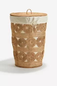 Корзина для белья из рафии H&M, бежевый