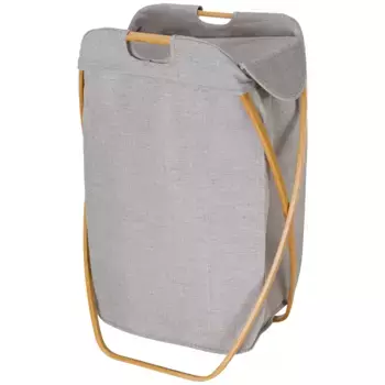 Корзина для белья Mve (1 шт.) с инновационной бамбуковой рамой, серый