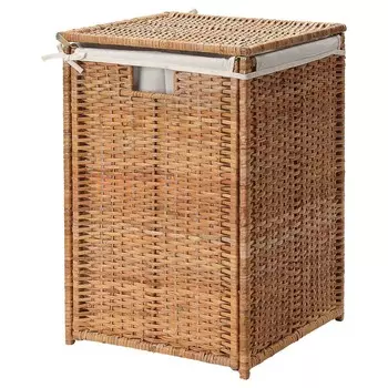 Корзина для белья, на подкладке, ротанг, 80 л, BRANS IKEA