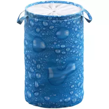 Корзина для белья Sanilo «Dewdrops Blue», 60 литров, складная, с ширмой, цвет blau