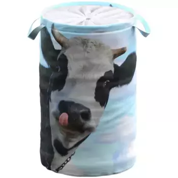 Корзина для белья Sanilo «Корова», 60 литров, складная, с ширмой, цвет bunt