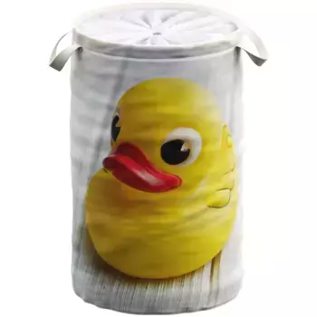 Корзина для белья Sanilo «Rubber Duck», 60 литров, складная, с ширмой, желтый