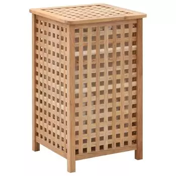 Корзина для белья vidaXL 39x39x65 см, массив ореха, коричневый