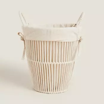 Корзина для бумаг Zara Home Cotton Lined, кремовый