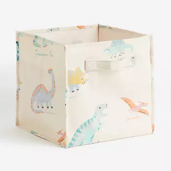 Корзина для хранения H&M Home Printed Storage Dinosaurs, светло-бежевый