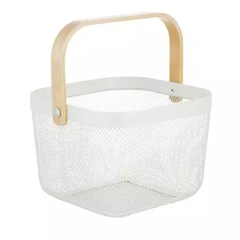Корзина для хранения с бамбуковой ручкой Simplify, белый