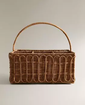 Корзина для пикника Zara Home Rattan With Handle, светло-бежевый