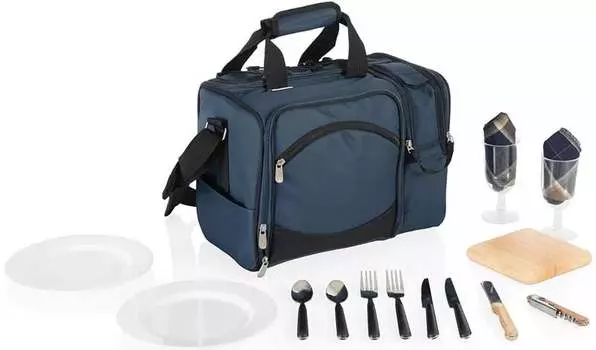 Корзина-холодильник для пикника Picnic Time Малибу, темно-синий/черный