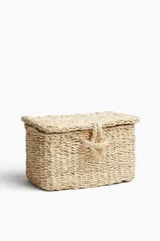 Корзина из морских водорослей с крышкой H&M, бежевый