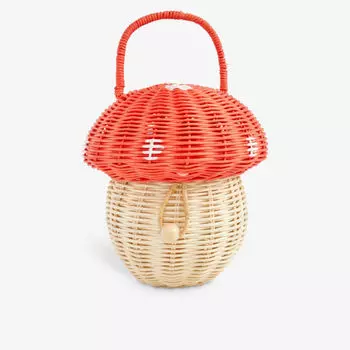 Корзина из ротанга с верхней ручкой в виде поганки Meri Meri, мультиколор