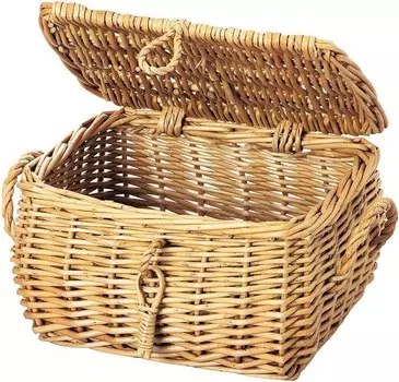 Корзина из вареной ивы с крышкой 8 дюймов 41-25 Chidori-sangyo, Beige