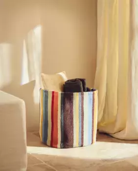 Корзина с цветной полоской Zara Home, мультиколор