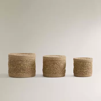 Корзина с крышкой Zara Home Seagrass
