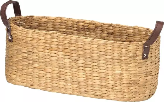 Корзина с ручкой Water Hyacinth HC-025NA, 17,7 дюймов (45 см) Chidori-sangyo, Natural