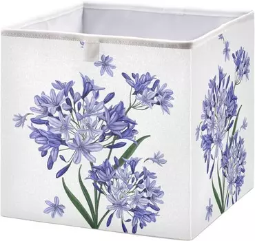 Корзины для хранения вещей, декоративная корзина для хранения букета синих цветов, тканевый складной органайзер с ручками для шкафа, игрушки, одежда, домашняя детская комната OTVEE