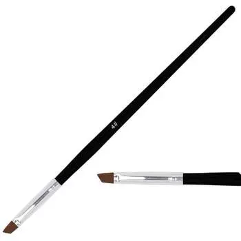 Косая кисть №4 черная для дизайна ногтей с французскими акриловыми узорами, aba group