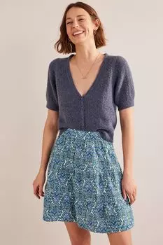 Косая льняная юбка миди Boden, зеленый