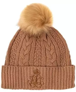 Косая шляпа с прямой вышивкой и камнями Lauren Ralph Lauren, коричневый