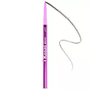 Kosas Brow Pop Nano Ультратонкая детализация + растушеванный карандаш для бровей, цвет Brown Black