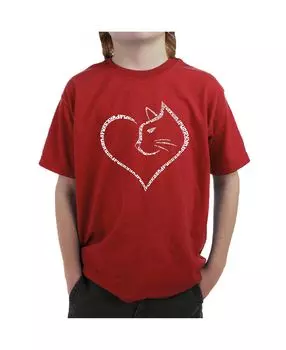 Кошачье сердце — детская футболка с надписью для мальчика LA Pop Art
