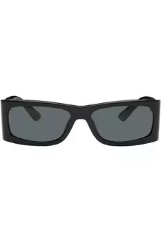 Кошачья походка прямоугольные боковые треугольные солнцезащитные очки Prada Eyewear, черный