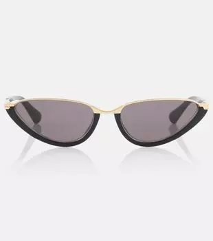 Кошачий глаз солнцезащитные очки Bottega Veneta, Black-Black-Grey