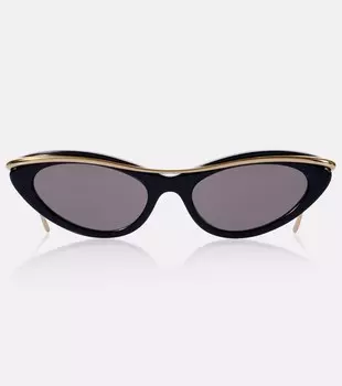 Кошачий глаз солнцезащитные очки Whirl Loewe, Shiny Black/ Smoke