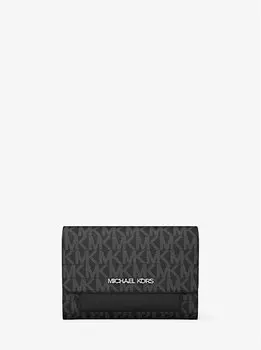 Кошелек 2-в-1 Jet Set среднего размера с фирменным логотипом Michael Kors, черный